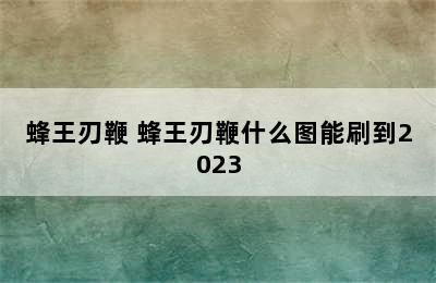 蜂王刃鞭 蜂王刃鞭什么图能刷到2023